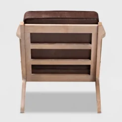 Sigrid Faux Leather Upholstered Wood Armchair Dark Brown/Antique Oak - Baxton Studio 9 Sigrid Faux Leather Upholstered Wood Armchair Dark Brown/Antique Oak - Baxton Studio -Baxton Studio Sale Shop GUEST fbf65c22 aa4d 4162 aea2 3a352785f78f