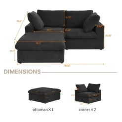 Cloud Modular Sectional Sofa Couch,Convertible Couches With Storage Ottoman For Living Room,Covers Washable&Replaceable -Baxton Studio Sale Shop GUEST fc184a08 972d 4bbf 991f de5464b0c04c