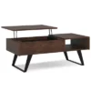 Mitchell Lift Top Coffee Table Distressed Charcoal Brown - WyndenHall: Handcrafted, Industrial Style, Hidden Storage