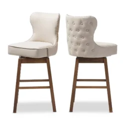 Gradisca Modern And Contemporary Wood Finishing Upholstered Barstools Set Of 2 - Baxton Studio -Baxton Studio Sale Shop GUEST fc2bee99 04e1 43ed 976f c9ccbd6fe9c3