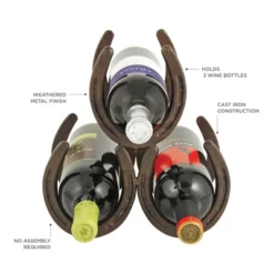 Foster & Rye Horseshoe Countertop Metal Wine Rack, Cast Iron Wine Bottle Holder, Holds 3 Standard Wine Bottles, 10" X 5.5" X 8.5" 11 Foster & Rye Horseshoe Countertop Metal Wine Rack, Cast Iron Wine Bottle Holder, Holds 3 Standard Wine Bottles, 10" X 5.5" X 8.5" -Baxton Studio Sale Shop GUEST fca3c399 63a4 48c7 8b74 d2d7809f911f