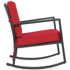 Costway Patio Rattan Rocker Chair Outdoor Glider Wicker Rocking Chair Cushion Lawn Red 9 Costway Patio Rattan Rocker Chair Outdoor Glider Wicker Rocking Chair Cushion Lawn Red -Baxton Studio Sale Shop GUEST fcbd3fc4 5d78 4f04 8311 f0fa2b933a7a