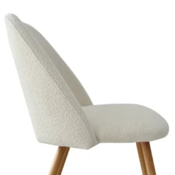 Edwin Boucle Dining Chair Set Of 6,Modern Kitchen Dining Room Chairs With Curved Round Backrest,Boucle Chairs With Oak Metal Legs -Maison Boucle -Baxton Studio Sale Shop GUEST fd2b37e0 a6ba 4caf 9ee1 85aa0afda72b