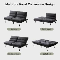 Dyonery 71 In Convertible Faux Leather Sofa Couch,Memory Foam Futon Couch Bed,Small Splitback Modern Loveseat Sleeper Sofa Bed For Living Room -Baxton Studio Sale Shop GUEST fd3192dd d12f 4fa4 8c58 dd9c313833d3