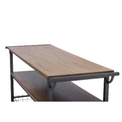 Lancashire Wood & Metal Kitchen Cart Brown - Baxton Studio