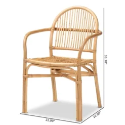 Tugera Rattan Dining Chair Natural/Brown - Bali & Pari -Baxton Studio Sale Shop GUEST fd51ed44 290c 4448 aa39 333f681a248d