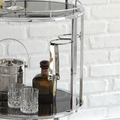 Otero Server Cart Acrylic And Chrome - Steve Silver 2 Otero Server Cart Acrylic And Chrome - Steve Silver - Image 2