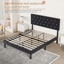 VECELO Tufted Upholstered Queen/King Size Headboard, 6 Adjustable Height, Easy Assembly, Beige/Black -Baxton Studio Sale Shop GUEST fd8e6f79 d720 4ed8 aaea 5ca79e7b48a4