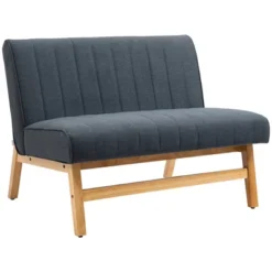 HOMCOM 42" Small Loveseat Sofa Couch For Bedroom, Living Room Furniture, Space-Saving 2 Seater Couch, Modern Couch Loveseat Upholstered -Baxton Studio Sale Shop GUEST fddead25 006c 40f1 b60b 475301be56af