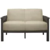 Lewiston Fabric Upholstered Loveseat In Light Brown And Antique Gray - Lexicon