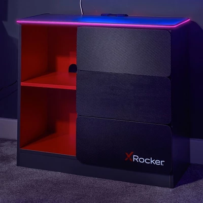 Carbon-Tek Gaming Storage Unit With LED Gray/Red - X Rocker 13 Carbon-Tek Gaming Storage Unit With LED Gray/Red - X Rocker - Image 13