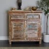 Rustic Wood Cabinet Walnut Brown - Olivia & May