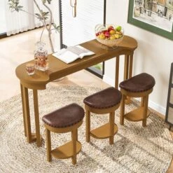 ORRD 4-Piece Bar Table Set With 3 PU Stools, Solid Wood Counter Height Dining Set For Kitchen, Living Room & Small Spaces,Espresso 17 ORRD 4-Piece Bar Table Set With 3 PU Stools, Solid Wood Counter Height Dining Set For Kitchen, Living Room & Small Spaces,Espresso -Baxton Studio Sale Shop GUEST feb2403a cc79 4e31 a708 59ea3c2f9b69