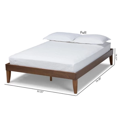 Lucina Walnut Platform Bed Frame Brown - Baxton Studio 6 Lucina Walnut Platform Bed Frame Brown - Baxton Studio - Image 6