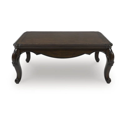 Signature Design By Ashley Maylee Coffee Table With Dark Brown Finish And Cabriole Legs 3 Signature Design By Ashley Maylee Coffee Table With Dark Brown Finish And Cabriole Legs - Image 3