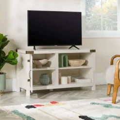 Clarabelle Rustic Industrial Barn Door TV Stand For TVs Up To 50" - Saracina Home -Baxton Studio Sale Shop GUEST fefe7c85 4072 43ed 8c91 9087761446d9